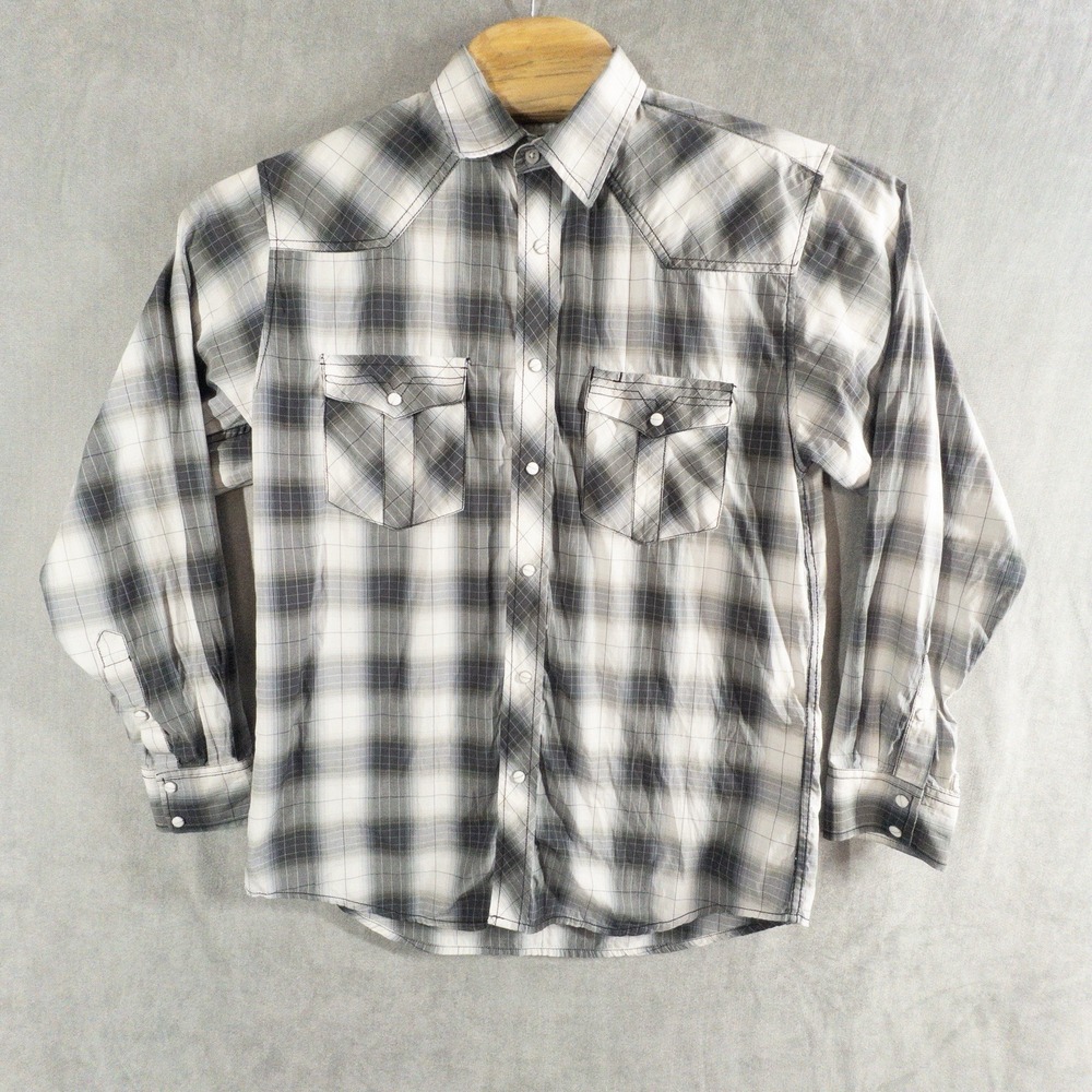 Pintlar Western Pearl Snap Shirt Mens Medium Rodeo Ranchwear Country Long Sleeve
